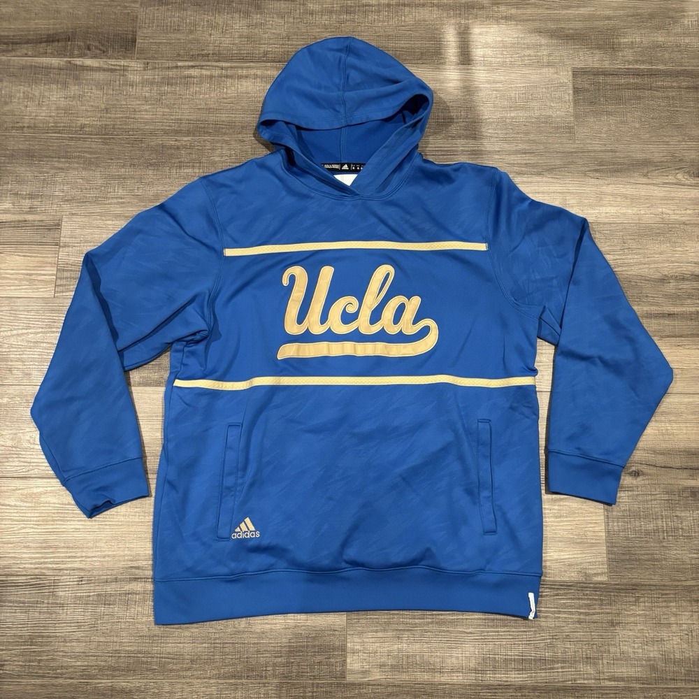 Adidas UCLA Bruins Hoodie Men XL Blue Pullover Player Issued Warm-Up